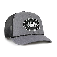 Men's '47 Charcoal/Black Montreal Canadiens Carbon Rope Trucker Adjustable Hat