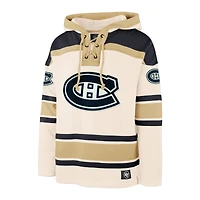 Men's '47  Cream Montreal Canadiens Nilley Superior Lacer Fleece Hoodie