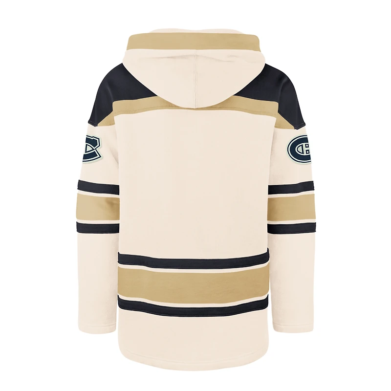 Men's '47  Cream Montreal Canadiens Nilley Superior Lacer Fleece Hoodie