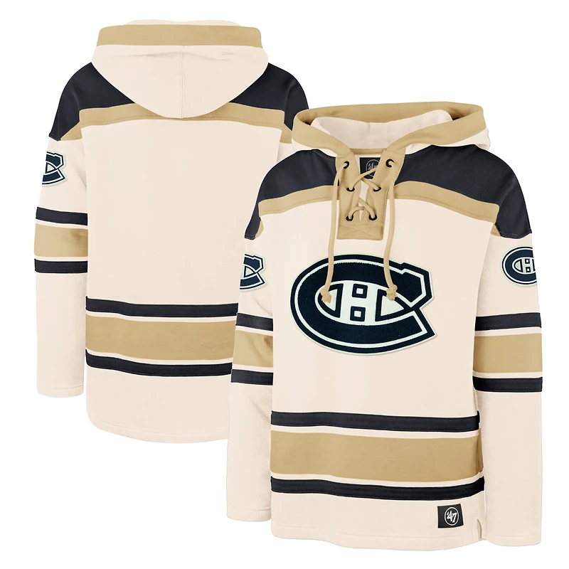 Sweat à capuche en polaire Nilley Superior Lacer crème pour homme, modèle 47 des Canadiens de Montréal