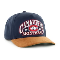 Men's '47 Navy/Brown Montreal Canadiens Break Wood Suede Hitch Adjustable Hat