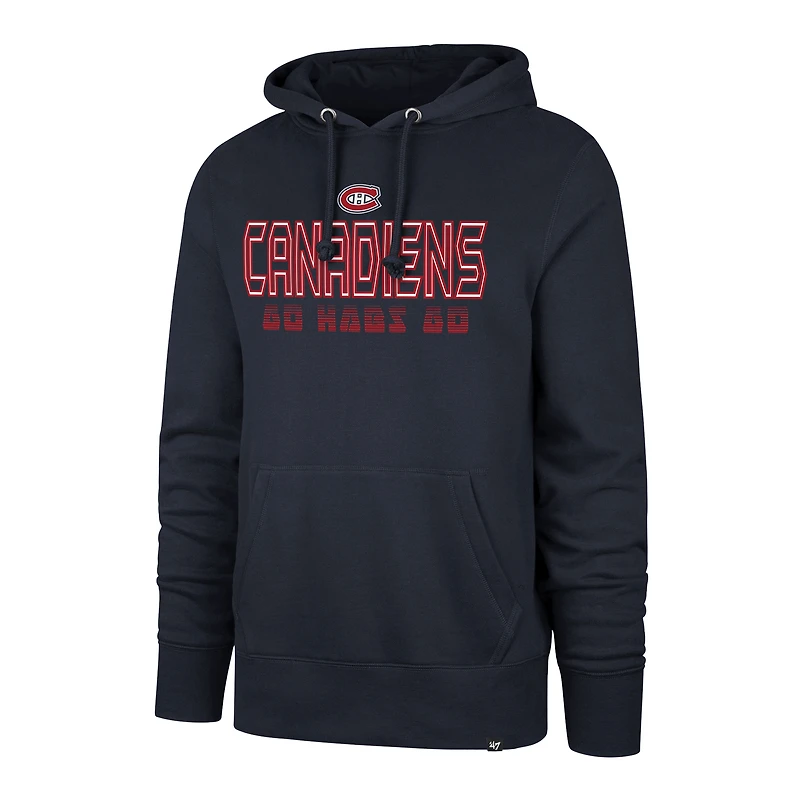 Sweat à capuche homme '47 bleu marine des Canadiens de Montréal avec signature