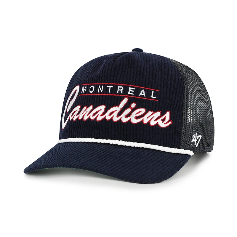 Men's '47  Navy Montreal Canadiens Double Header Mesh Hitch Adjustable Hat