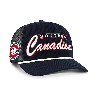Men's '47 Navy Montreal Canadiens Double Header Mesh Hitch Adjustable Hat