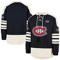 Men's '47  Navy Montreal Canadiens Golden Age Sweep Check Eternal Lacer Hoodie