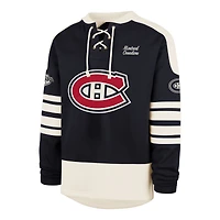 Men's '47  Navy Montreal Canadiens Golden Age Sweep Check Eternal Lacer Hoodie
