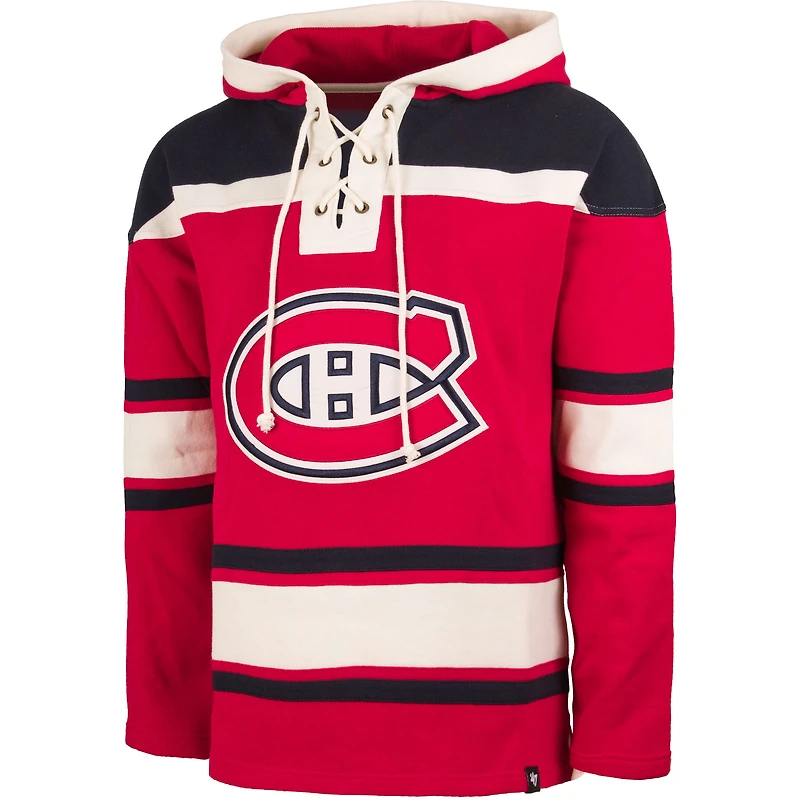 Polaire Lacer des Canadiens de Montréal '47 rouge pour homme - Chandail à capuchon enfiler
