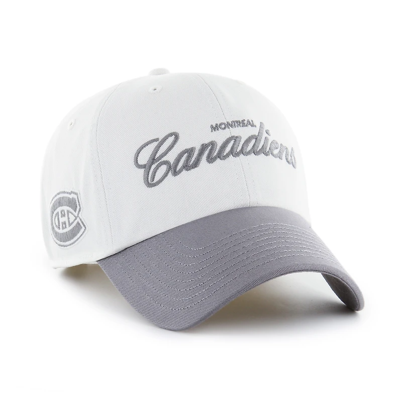 Men's '47 White/Gray Montreal Canadiens Foundational Two-Toned Clean Up Adjustable Hat