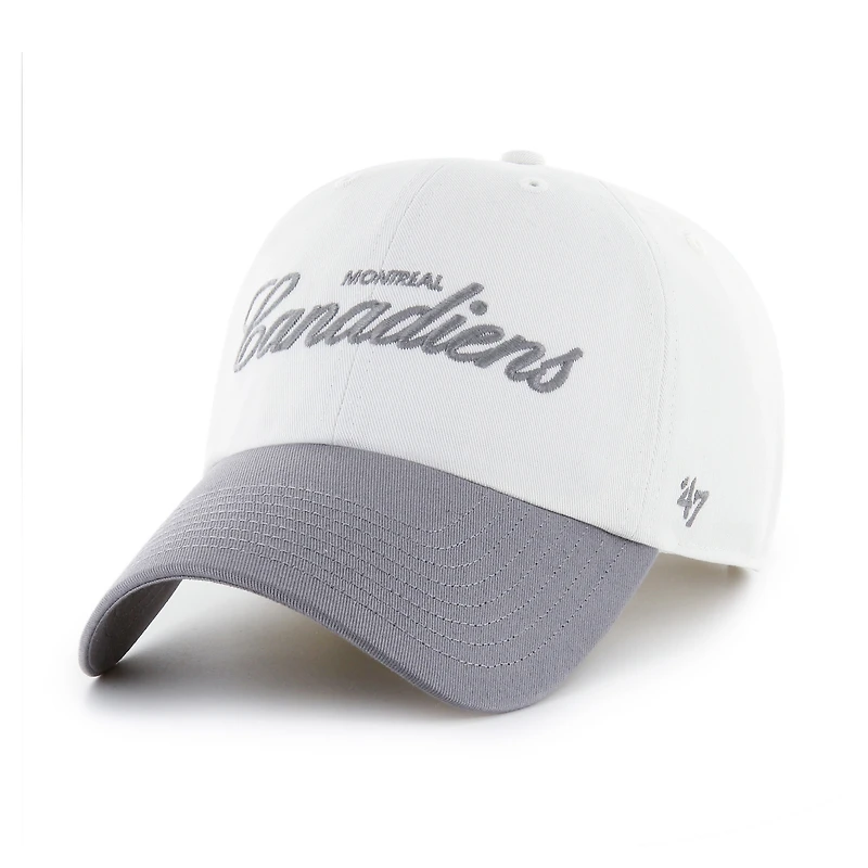 Men's '47 White/Gray Montreal Canadiens Foundational Two-Toned Clean Up Adjustable Hat