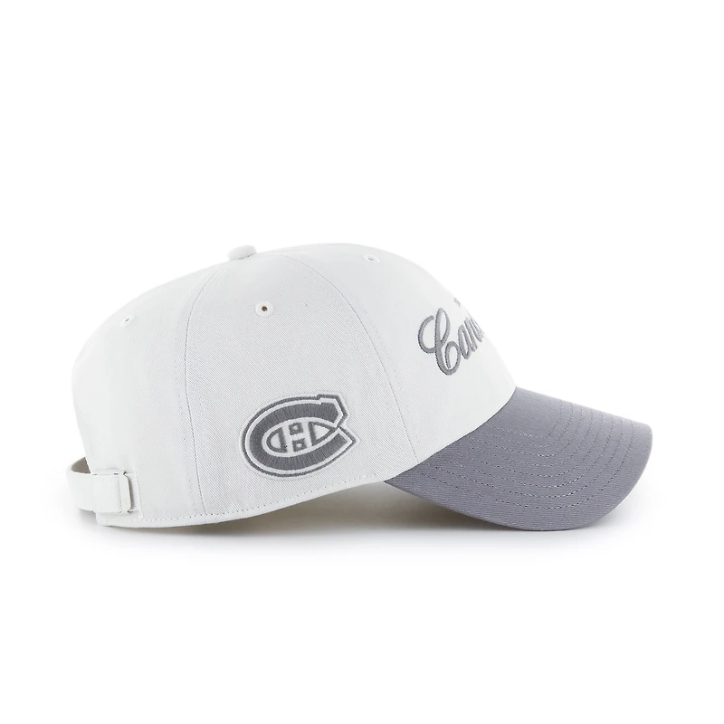 Men's '47 White/Gray Montreal Canadiens Foundational Two-Toned Clean Up Adjustable Hat