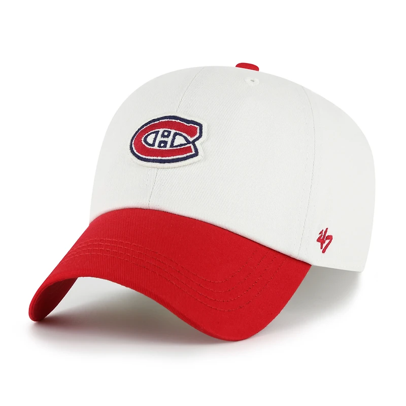 Men's '47 White/Red Montreal Canadiens Contemporary Clean Up Adjustable Hat