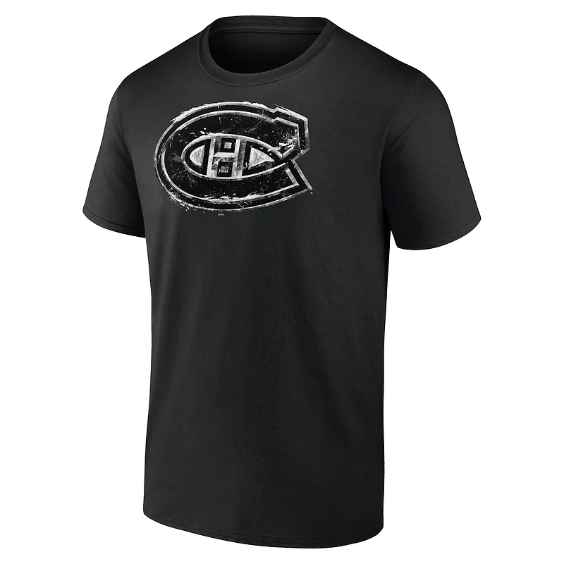 T-shirt noir pour homme avec logo des Canadiens de Montréal