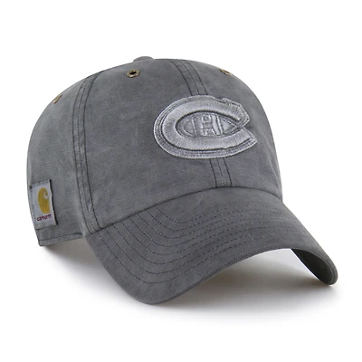 Men's Carhartt x '47 Black Montreal Canadiens Dyed Clean Up Adjustable Hat