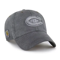 Men's Carhartt x '47 Black Montreal Canadiens Dyed Clean Up Adjustable Hat