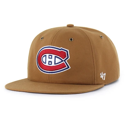 Men's Carhartt x '47 Brown Montreal Canadiens Captain Snapback Hat