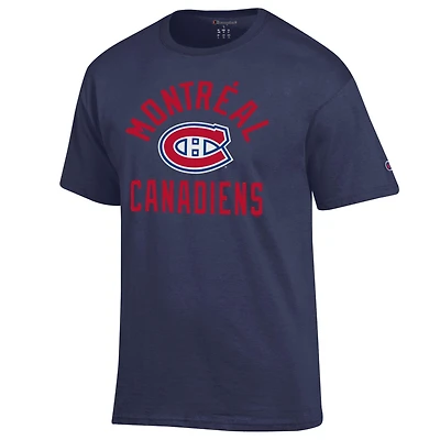 Men's Champion  Navy Montreal Canadiens Primary Logo Jersey T-Shirt