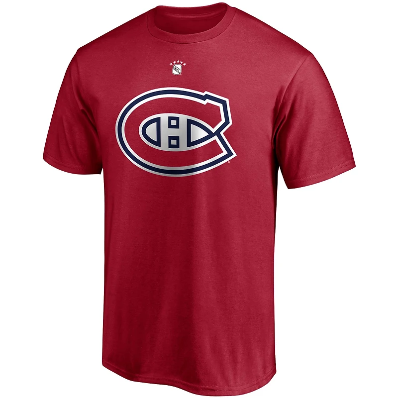 Fanatiques masculins de marque Bernie Geoffrion Rouge des Canadiens Montréal Authentic Stack Nom et numéro du joueur retraité - T-shirt
