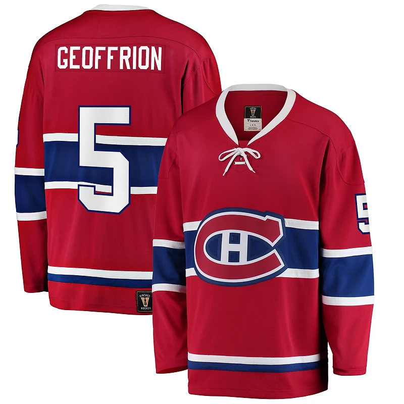 Maillot de joueur retiré la collection Fanatics Bernie Geoffrion rouge des Canadiens Montréal Premier Breakaway