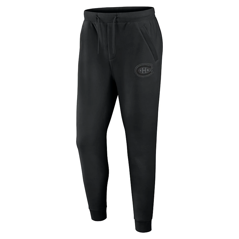 Men's Fanatics  Black Montreal Canadiens Authentic Pro Road Fleece Sweatpants