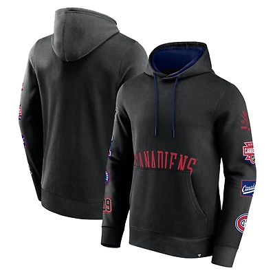 Men's Fanatics Black Montreal Canadiens Wild Winner Fleece Pullover Hoodie