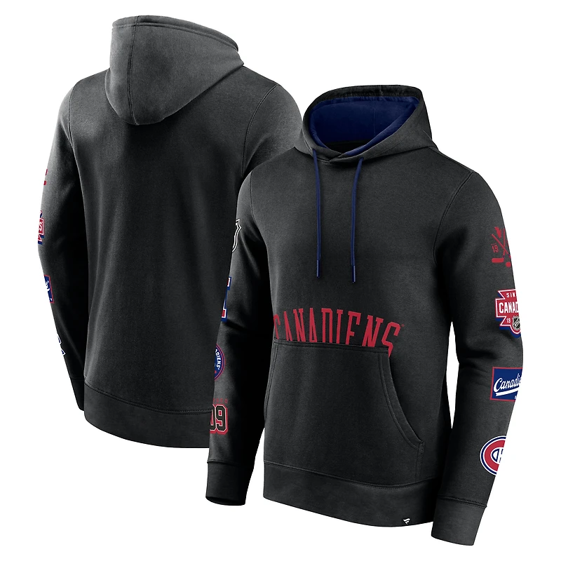 Men's Fanatics Black Montreal Canadiens Wild Winner Pullover Hoodie
