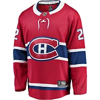 Fanatics pour hommes Cole Caufield rouge Canadiens de Montréal Home Breakaway Replica Jersey