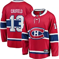 Maillot de joueur à domicile Premier Breakaway des Canadiens Montréal rouge Cole Caufield pour hommes Fanatics