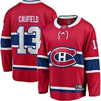 Men's Fanatics Cole Caufield Red Montreal Canadiens Home Premier Breakaway Player Jersey