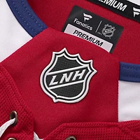 Men's Fanatics Cole Caufield Red Montreal Canadiens Home Premium Jersey