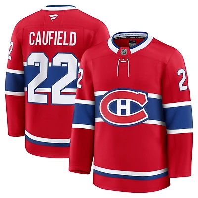 Maillot rouge à domicile des Canadiens de Montréal Fanatics Cole Caufield pour homme