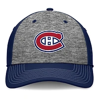 Casquette Fanatics pour homme gris/bleu marine des Canadiens de Montréal Fundamental Top Shelf 2-Tone Flex