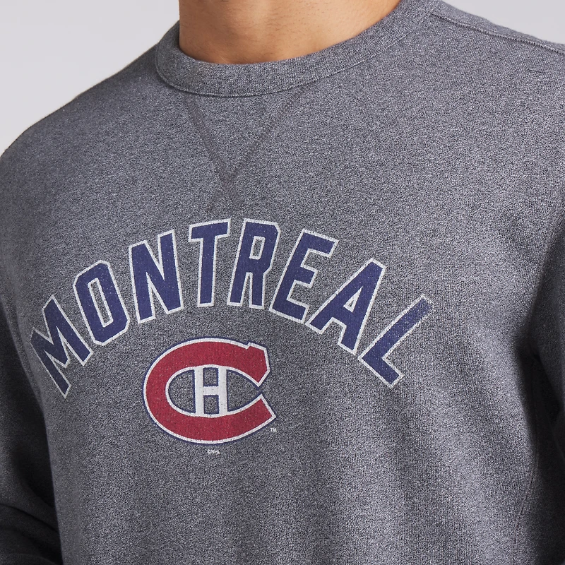 Men's Fanatics Heather Gray Montreal Canadiens Decades Collection Legendary Fleece Pullover Sweatshirt