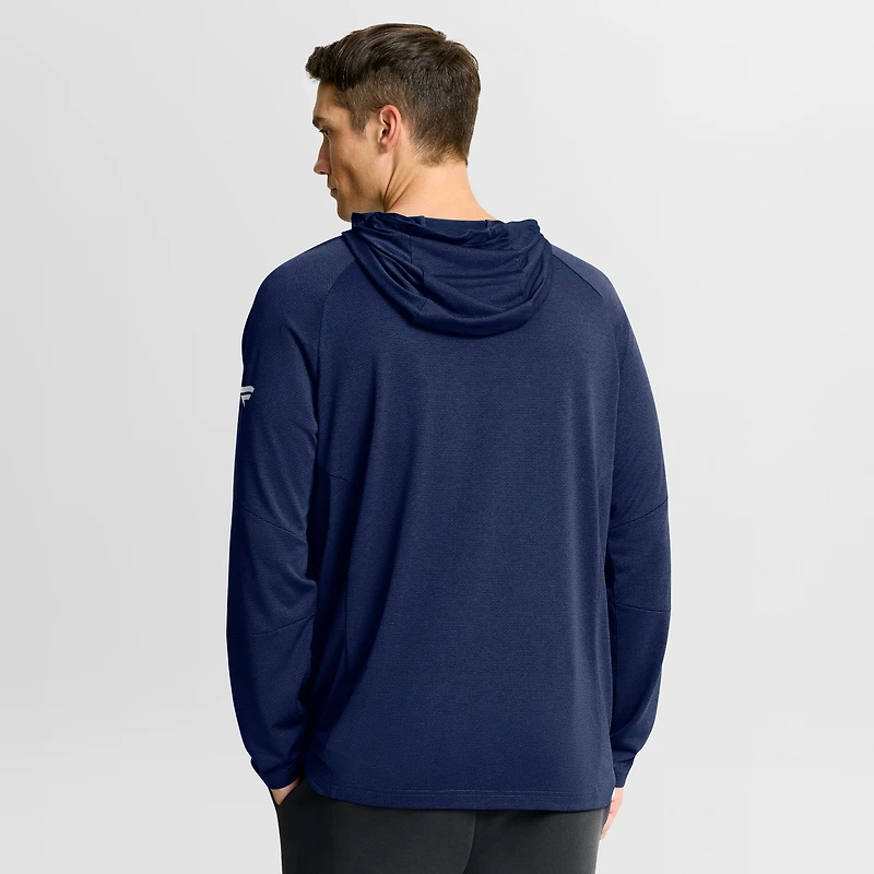 Men's Fanatics Heather Navy Montreal Canadiens Authentic Pro Rink Raglan Pullover Hoodie