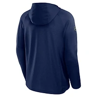 Sweat à capuche raglan authentique Pro Rink des Canadiens de Montréal pour homme, bleu marine chiné Fanatics