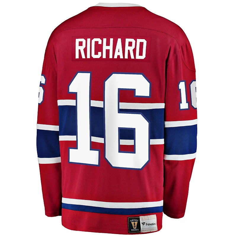 Men's Fanatics Henri Richard Red Montreal Canadiens Premier Breakaway Retired Player - Jersey