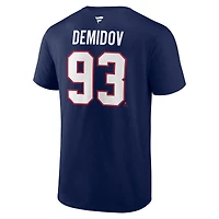 Men's Fanatics Ivan Demidov Navy Montreal Canadiens Authentic Stack Name & Number T-Shirt