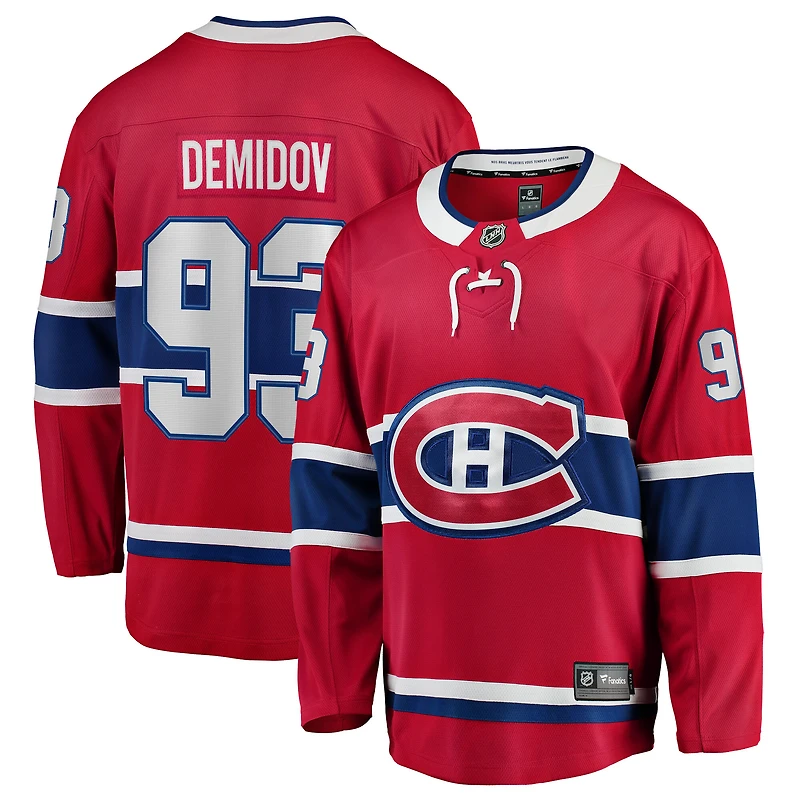 Men's Fanatics Ivan Demidov Red Montreal Canadiens Home Breakaway Jersey
