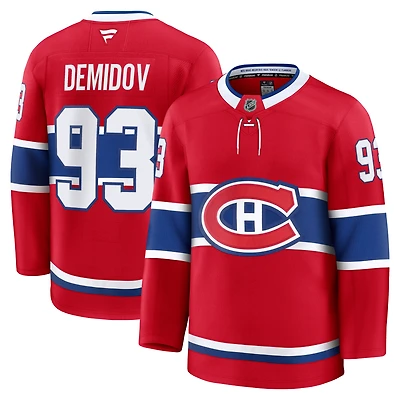 Men's Fanatics Ivan Demidov Red Montreal Canadiens Home Premium Jersey
