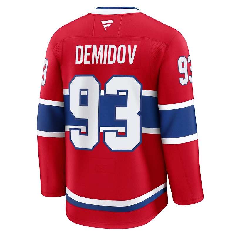 Maillot domicile premium rouge Ivan Demidov des Canadiens de Montréal pour homme (Fanatics)
