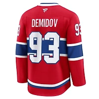 Maillot domicile premium rouge Ivan Demidov des Canadiens de Montréal pour homme (Fanatics)
