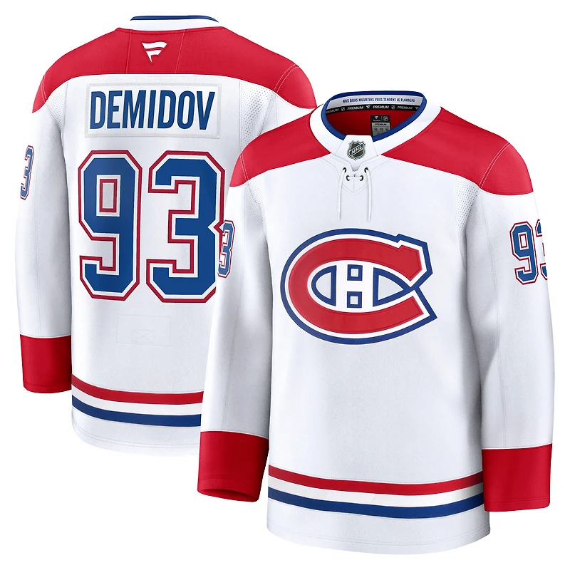 Maillot premium extérieur blanc Ivan Demidov des Canadiens de Montréal pour homme (Fanatics)