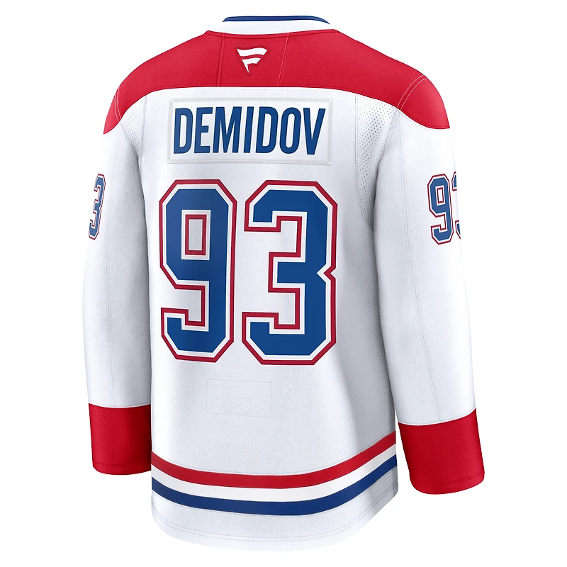 Maillot premium extérieur blanc Ivan Demidov des Canadiens de Montréal pour homme (Fanatics)