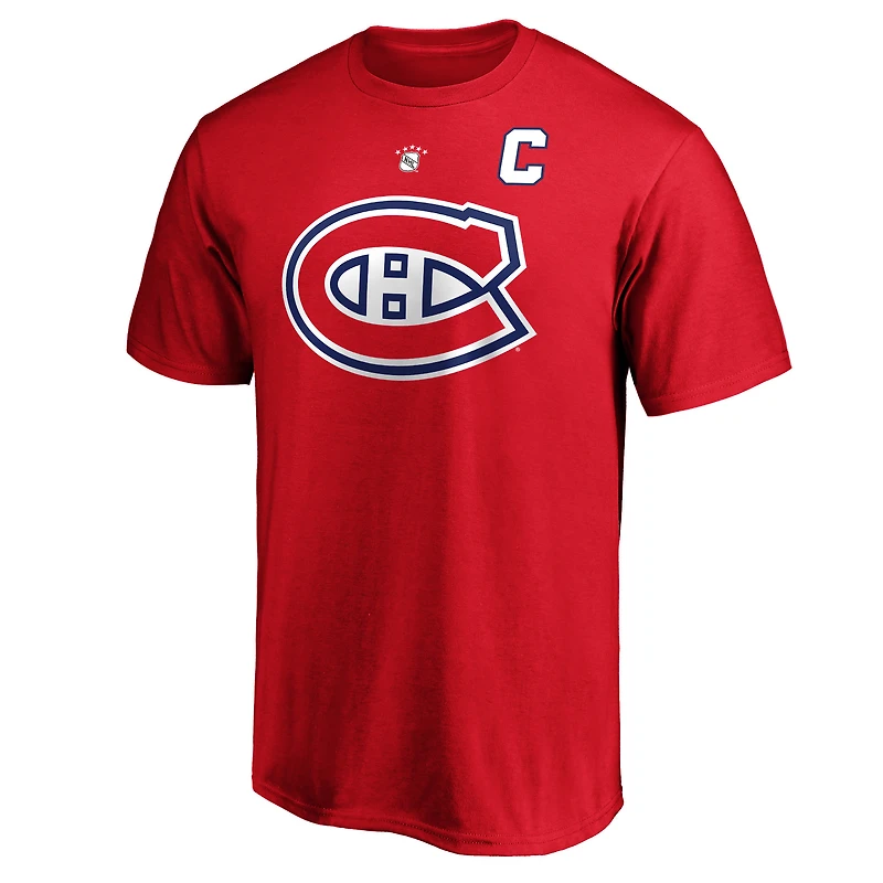 Fanatiques masculins de marque Jean Béliveau Rouge des Canadiens Montréal Authentic Stack Nom et numéro du joueur retraité - T-shirt