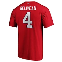 Fanatiques masculins de marque Jean Béliveau Rouge des Canadiens Montréal Authentic Stack Nom et numéro du joueur retraité - T-shirt