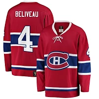Fanatiques masculins de marque Jean Béliveau Rouge des Canadiens Montréal Premier Breakaway à la retraite - Maillot joueur