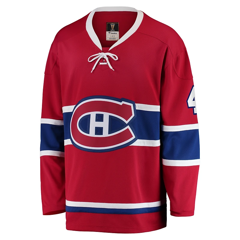 Fanatiques masculins de marque Jean Béliveau Rouge des Canadiens Montréal Premier Breakaway à la retraite - Maillot joueur