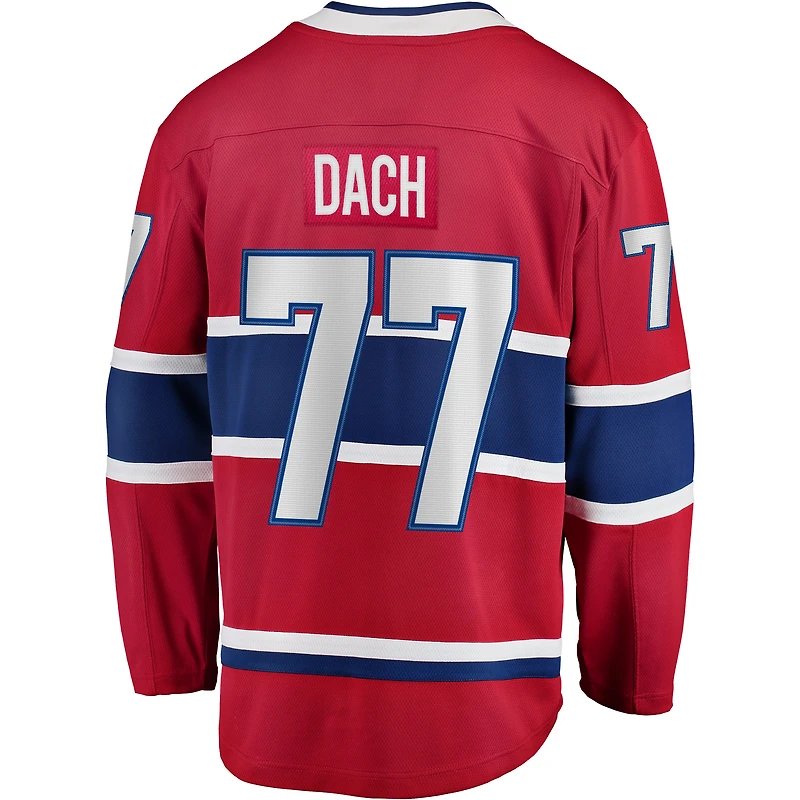 Maillot de joueur échappé à domicile des Canadiens Montréal Fanatics Kirby Dach rouge pour hommes