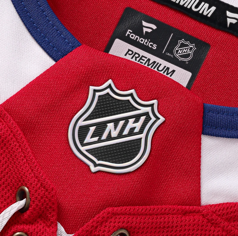 Men's Fanatics Lane Hutson Red Montreal Canadiens Home Premium Jersey