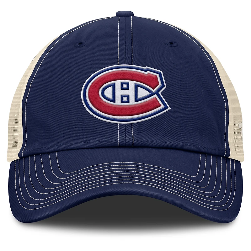 Men's Fanatics Navy/Natural Montreal Canadiens Rival Trucker Adjustable Hat