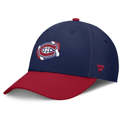 Casquette Flex Fit bleu marine et rouge des Canadiens de Montréal pour homme Fanatics
